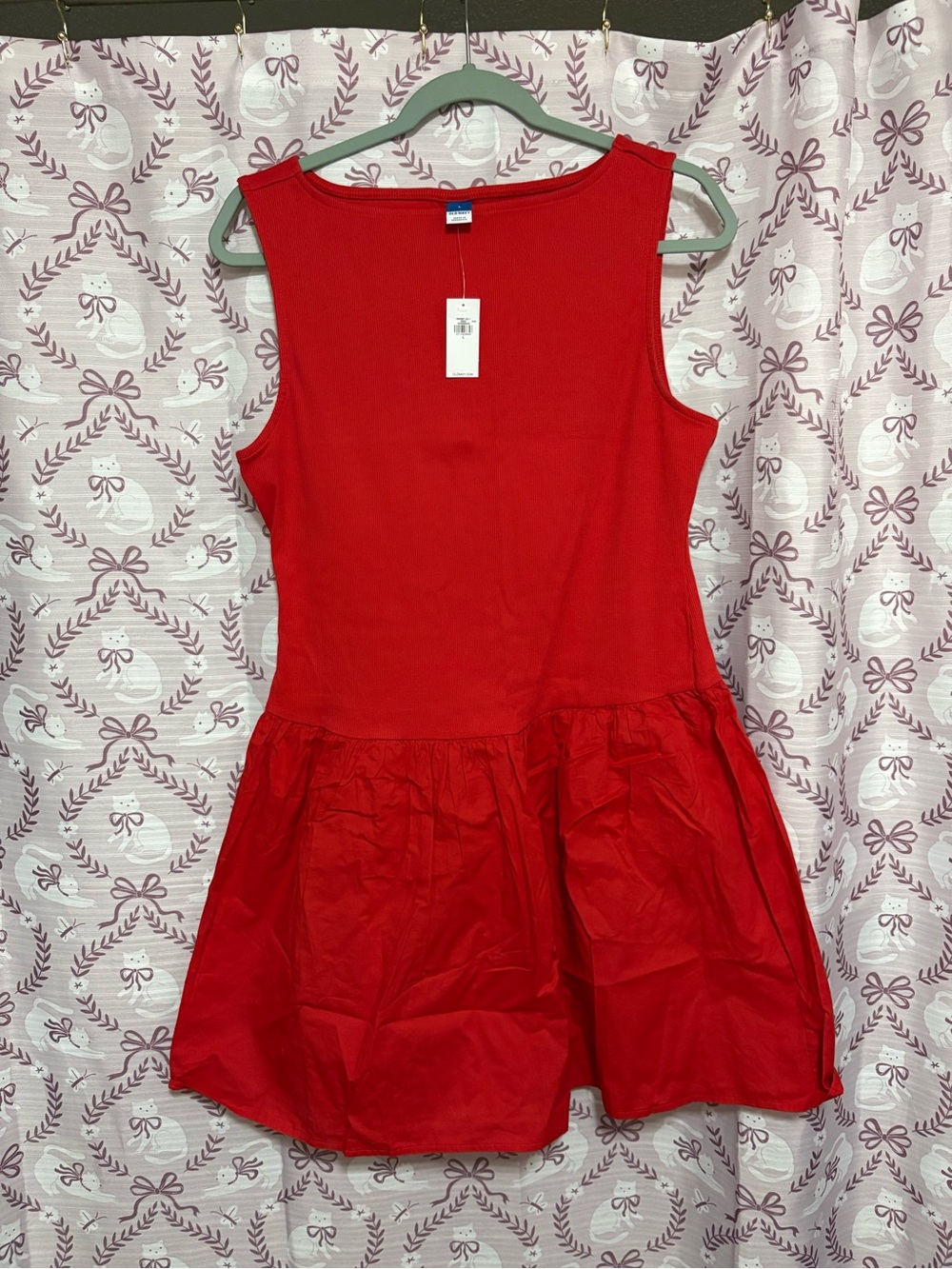 Old Navy Red Ribbed Sleeveless Dress